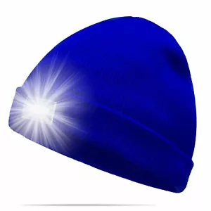 Ultra Bright 5 LED Hands Free Flashlight Unisex Lighted Beanie Winter Cap Hat - Picture 1 of 7