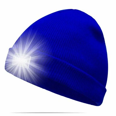 Ultra Bright 5 LED Hands Free Flashlight Unisex Lighted Beanie Winter Cap Hat - Image 1 of 4