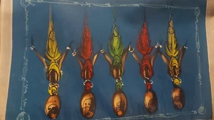 African Hand Painted Canvas Picture - Picture 1 of 14