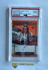 Becky Lynch 2022 Panini Impeccable WWE Stnls Strs Auto Orange /25 PSA8