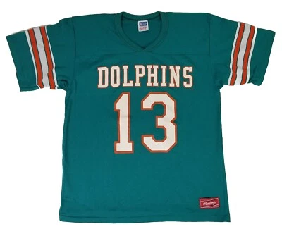 Camiseta estilo jersey vintage de los Rawlings Miami Dolphins Dan Marino #13 NFL para hombre L Foto 1 de 4