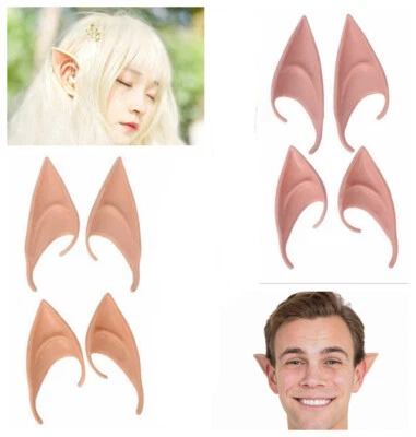 Pointed Elf Ears Latex Prosthetic Tips Angel Fairy Pixie Goblin Hobbit Cosplay - Image 1 of 4