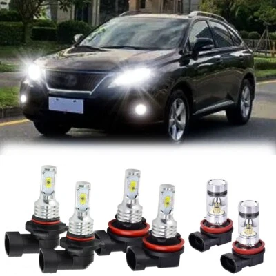 Kit de luces antiniebla de haz alto bajo 6x 6000K LED para Lexus RX350 2010-2015 Foto 1 de 4