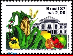 2106 BRAZIL 1987 AGRICULTURE INSTITUTE OF CAMPINAS, IAC, FRUIT, RHM C-1553, MNH - Picture 1 of 2