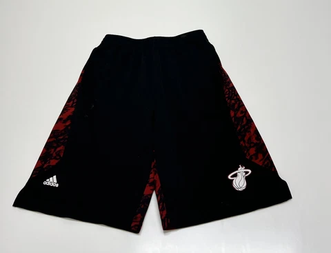 Adidas Miami Heat Basketball Shorts Black Red Youth L Cover