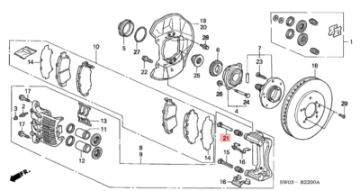 Freno delantero HONDA ACURA GENUINO OEM NSX Pin B ☆ 45262-SL0-003 ☆ Foto 1 de 3