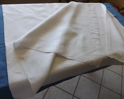 belle nappe, granité de fil de lin, 2 m X 2 m, pas de monogramme, ancienne - Photo 1/4