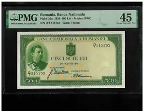 ROMANIA BANCA NATIONALA 500 LEI 1934 P36a, RARE - Picture 1 of 9
