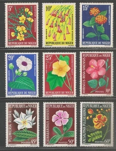 Níger #129-137 (A16) Estampillada sin montar o nunca montada - 1964-65 flores de 5 fr a 60f - Imagen 1 de 1