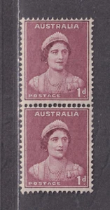 Australia SG 181a MNH 1942 1d Maroon Queen Elizabeth Coil Pair CV £14 - Picture 1 of 2