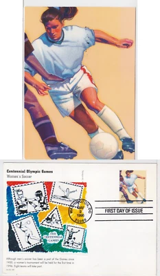 TurtlesTradingPost- Womens Olympic Soccer 1996 #3068J FDC- 2 Sided Card - Image 1 of 3