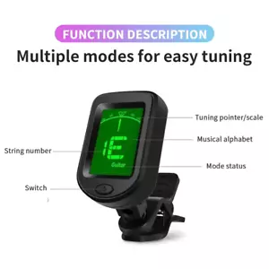 Digital Chromatic LCD Clip-On Acoustic Electric Tuner For Guitar Ukulele Violin - Picture 1 of 1