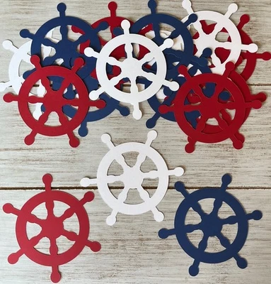 Rueda de barco anclaje náutico papel recortes aula tablón de anuncios decoración Foto 1 de 2