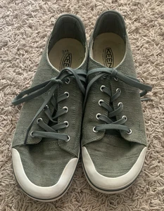 Tenis para mujer Keen talla 10 de lona verde vulcanizado con cordones puntera algodón - Imagen 1 de 14