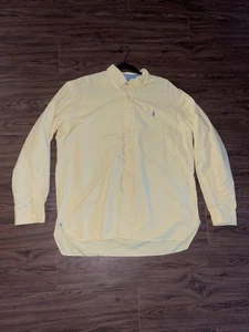 Ralph Lauren Shirt Mens Extra Large Yellow Button Down Pony Logo Long Sleeve - Picture 1 of 5