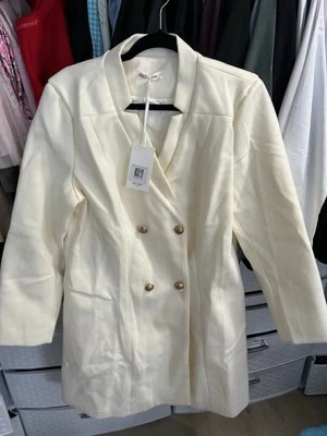 GRACE KARIN Women’s Winter Coat Double Breasted Mid Length Size Large White NWT - Image 1 of 4