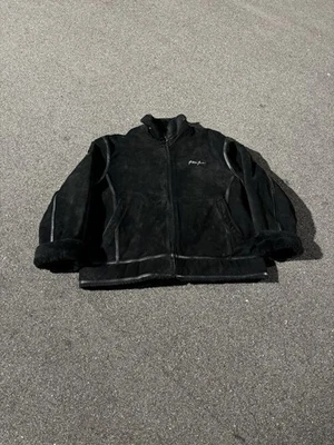 Chaqueta de cuero de gamuza vintage PHAT FARM para hombre 3XL imitación piel Y2K abrigo de invierno pesado Foto 1 de 4