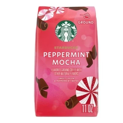 Starbucks Peppermint Mocha Flavored Light Roast Ground Coffee - 11oz - Image 1 of 4
