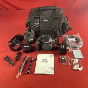 Canon EOS 850D Kamera schwarz mit Tasche & Zubehör - für Ersatzteile Beschreibung lesen! - Bild 1 von 17