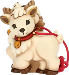 - Coppia Di Renne Robin per Slitta Componibile in Ceramica Decorata a Mano, Addo - Foto 1 di 12