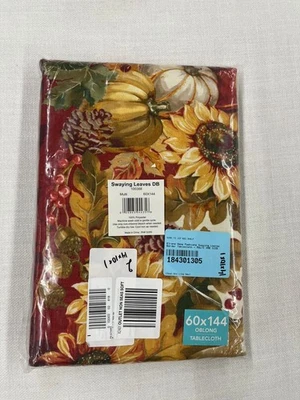 Elrene Home Fashions Swaying Leaves Border Tablecloth,  60×144 Oblong - Image 1 of 2