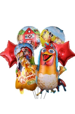 6PCS Farm Animals Foil Balloons for Kids Birthday RED STARS NOT INCLUDED! Box K - Image 1 of 4