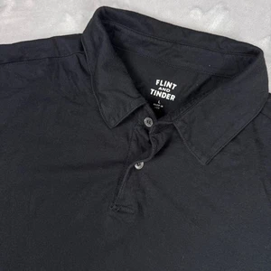 Flint and Tinder Black Polo Shirt Mens Size Large 100% Supima Cotton Made in USA - Picture 1 of 7