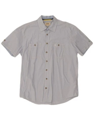 CAMEL ACTIVE Mens Regular Fit Short Sleeve Shirt Large Blue Striped Cotton CO08 - Image 1 of 3