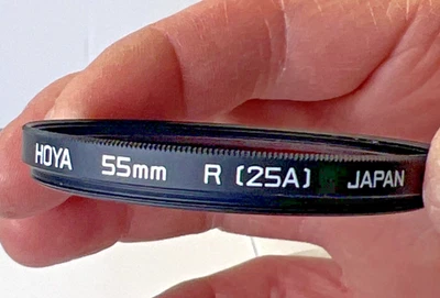 VINTAGE HIGH QUALITY HOYA R(25)A 55mm RED & TIFFEN 80B BLUE & 4 MORE ALL GOOD - Image 1 of 4