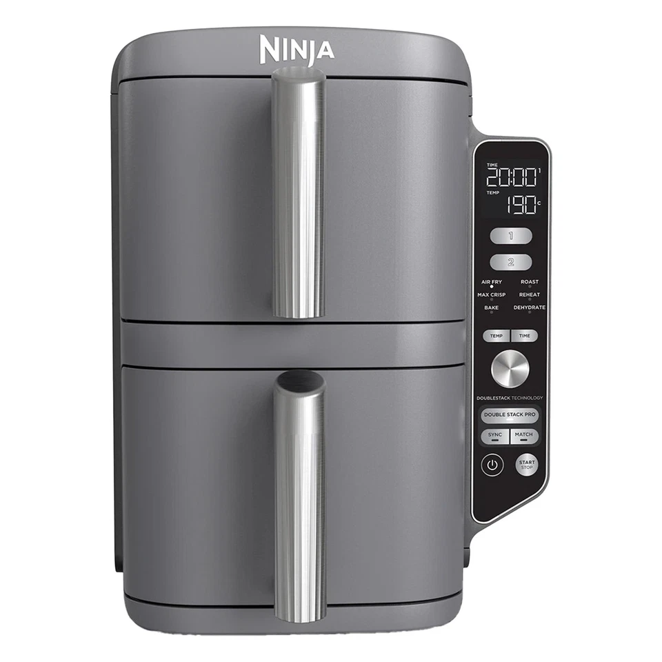 Ninja SL400EU Double-Stack XL 2-Ebenen Airfryer Grau 9 5L Garantie bis 05-26