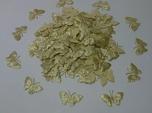 100 Stoff Gold Glitzer Schmetterling Motive - Karte Sammelalbum und Hochzeit - Bild 1 von 1
