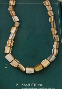 Premier Designs ''Sandstone''genuine mother of pearl 18''necklace. 016PN - Picture 1 of 4