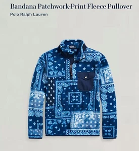 Ralph Lauren Polo Mens Bandana Patchwork Print Sweatshirt / Jumper / Pullover Sm - Picture 1 of 12