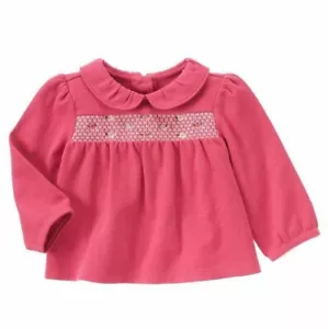 Gymboree Little Ballerina Smocked Embroidered Top Pink Baby Girls size 3-6 M - Picture 1 of 2
