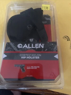 Funda de nailon Allen Cortez negra talla 1 se adapta a 3 pulgadas a 4 pulgadas. Cuadro mediano automático (W Foto 1 de 4