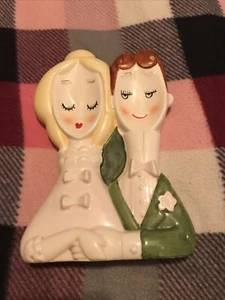 Vintage Mr & Mrs handbemalte Löffelablage, Wandbehang - Bild 1 von 9