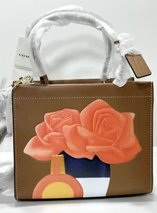 COACH x Tom Wesselmann Cashin Carry Tote 22 in Floral Print CA128 - Picture 1 of 18