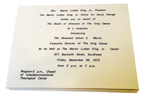 Coretta Scott King Mrs. Martin Luther King Jr. Invitation King Center Event 1973 - Picture 1 of 3