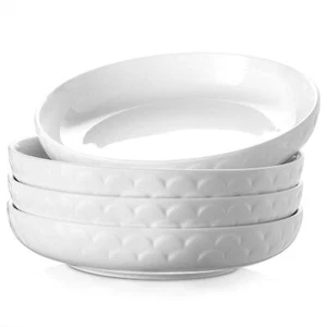 Pasta Bowls, 54 oz Large Salad Serving Bowls, 10'' Plates Bowls Set of 4, Whi... - Picture 1 of 8