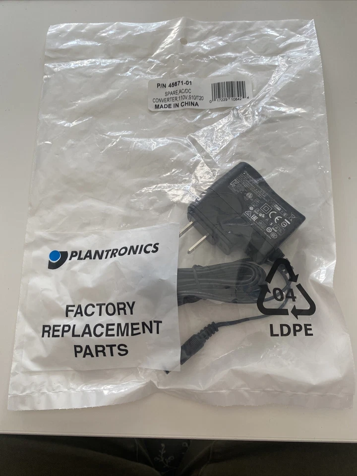PLANTRONICS Spare AC/DC Converter 110V S10/T20/M22/MLX10 P/N 45671-01 - Image 1 of 1