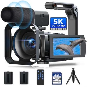 5K Video Camera Camcorder, 56MP WiFi IR Night Vision Video Recorder 16x Zoom 3” - Picture 1 of 10