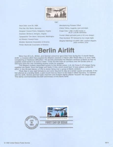 #9814 32c Estampilla de puente aéreo de Berlín #3211 página de recuerdo - Imagen 1 de 1