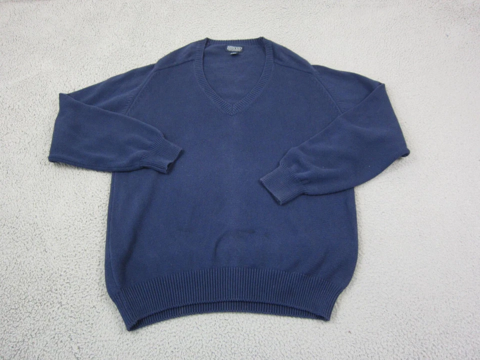 Vintage Lands End Sweater Mens Extra Large Tall XLT Blue Made in USA Chunky Knit - Image 1 of 4