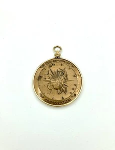 Colgante medallón zodiaco Capricornio vintage años 70 latón - Imagen 1 de 4