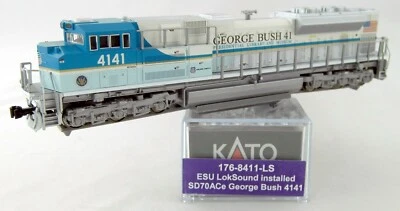 N Scale EMD SD70ACe w/DCC & Sound - UP "George Bush" #4141 - Kato #176-8411-LS - Image 1 of 3