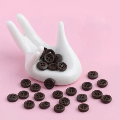 50x Wood Buttons Round for Dress Shirt Trimming Craft Sewing Buttons Supplies  - Image 1 of 4