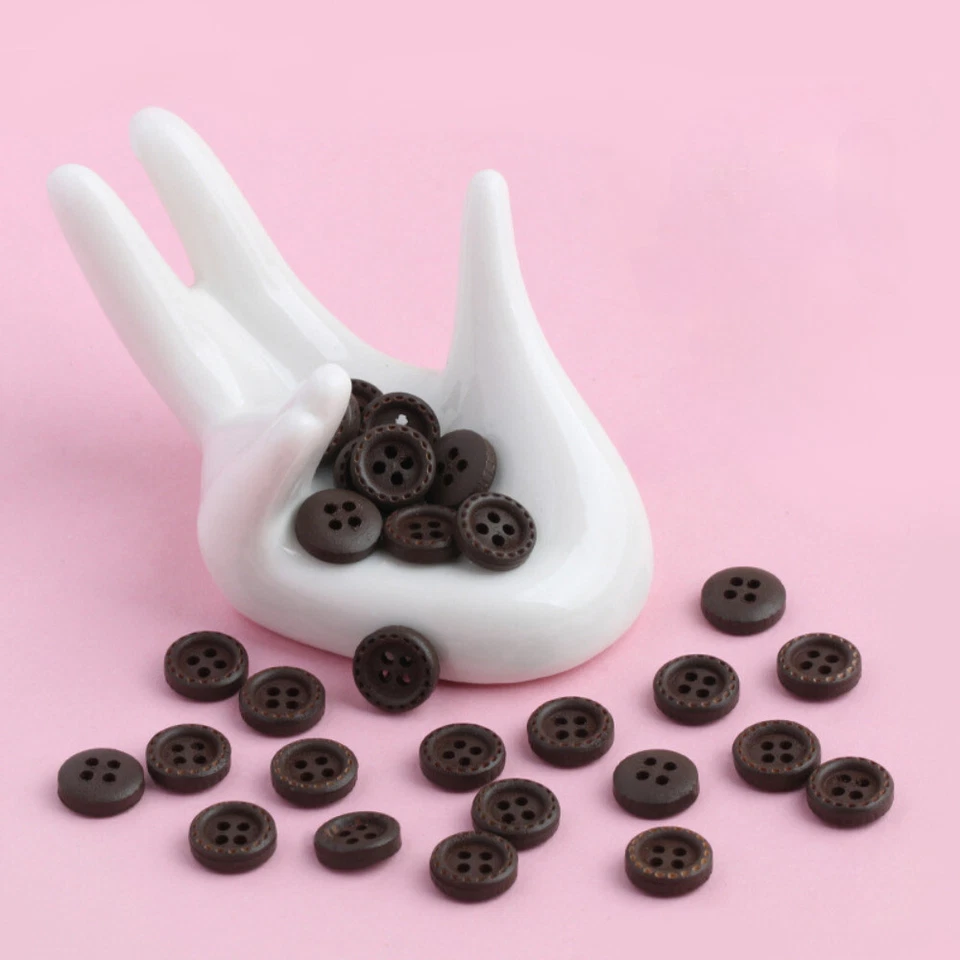 50 Pcs Colourful Wood Buttons Round for Dress Shirts Trimmings Craft Sewing - Image 1 of 4