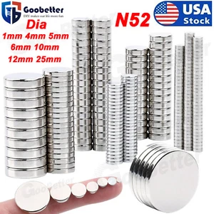 Lot Neodymium Magnets N52 Disc Round Super Strong Rare Earth Small Large Magnet - Picture 1 of 18