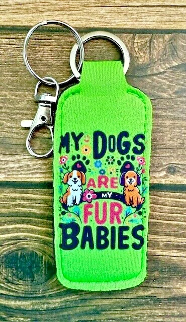 Bálsamo Labial Soporte Llavero Verde Perros Piel Bebés Viaje Fiesta Favor Cumpleaños RTS Foto 1 de 1