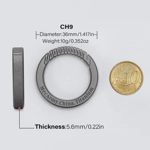 CH9 Titanium Circle Carabiner Keychain Mecarmy - Picture 1 of 7